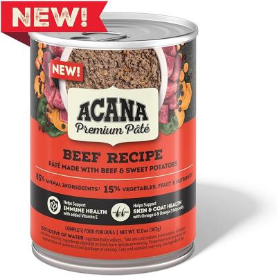 ACANA Premium Chunks Wet Dog Food Beef Recipe Beef & Sweet Potatoes Pate 12.8 oz.