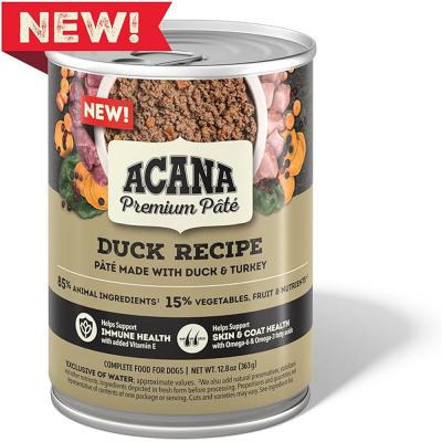 ACANA Premium Chunks Wet Dog Food Duck Recipe Duck & Turkey Pate 12.8 oz.