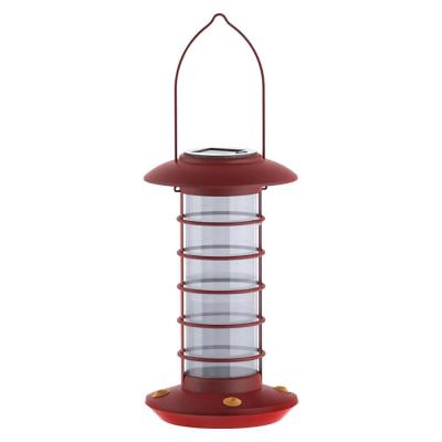 Audubon Modern Farmhouse Solar Light Hummingbird Feeder 24 oz. Red