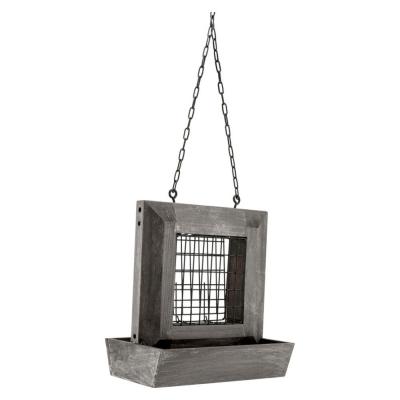 Audubon Modern Farmhouse Window Suet & Seed Feeder 1 lb. Gray