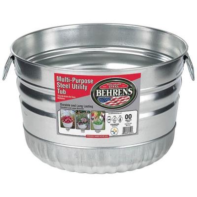 Behrens Galvanized Steel Utility Basket Galvanized Steel 1-Bushel