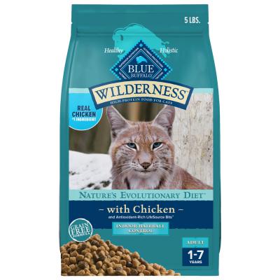 Blue Wilderness Adult Cat Indoor Hairball Chicken Recipe 5 lb.