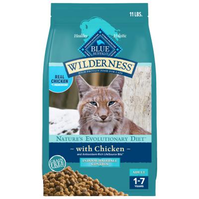 Blue Wilderness Adult Cat Indoor Hairball Chicken Recipe 11 lb.