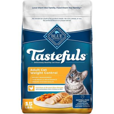 Blue Tastefuls Weight Control Adult Cat Chicken & Brown Rice 15 lb.