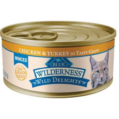 Blue Wilderness Wild Delights Adult Cat Minced Chicken & Turkey 5.5 oz.