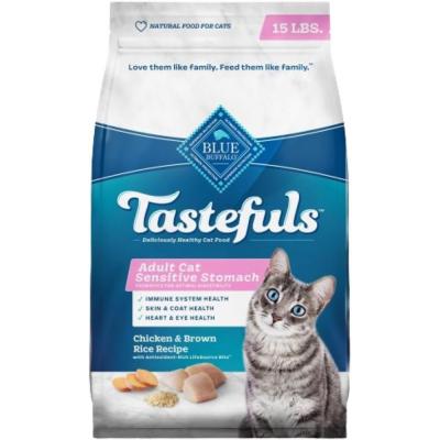 Blue Tastefuls Sensitive Stomach Adult Cat Chicken & Brown Rice 15 lb.