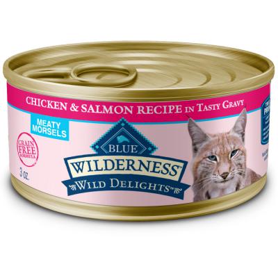 Blue Wilderness Wild Delights Adult Cat Meaty Morsels Chicken & Salmon Recipe 3 oz.