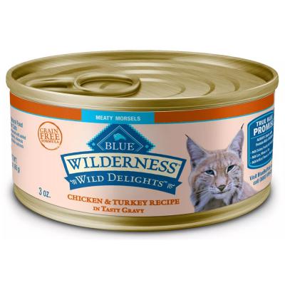 Blue Wilderness Wild Delights Adult Cat Meaty Morsels Chicken & Turkey Recipe 3 oz.