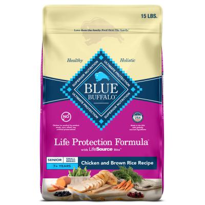 Blue Life Protection Small Breed Senior Dog Chicken and Brown Rice Recipe 15 lb.