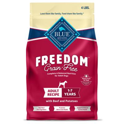 Blue Freedom Adult Dog Grain-Free Beef Recipe 4 lb.