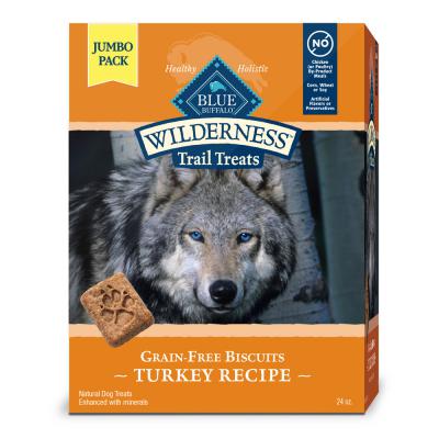 Blue Wilderness Trail Treats High-Protein Crunchy Dog Turkey Biscuits 24 oz.