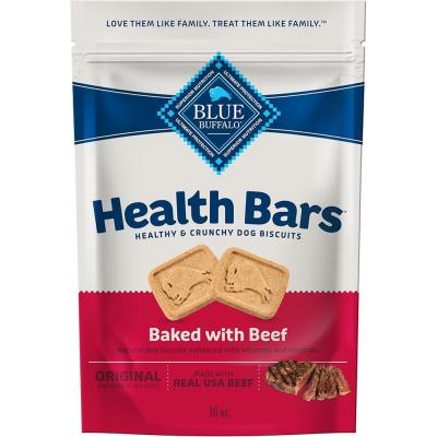 Blue Health Bars Crunchy Dog Biscuits Baked with Beef 16 oz.