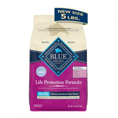 Blue Life Protection Small Breed Senior Dog Chicken and Brown Rice Recipe 5 lb.