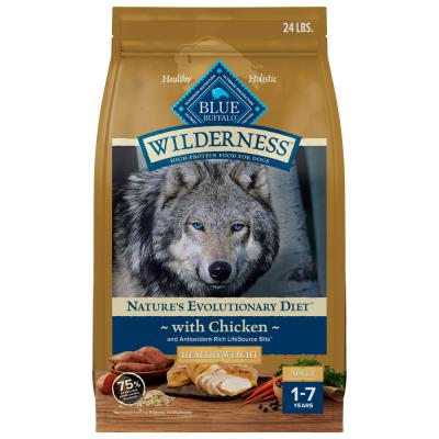 Blue Wilderness Adult Dog Healthy Weight Chicken with Wholesome Grains Recipe 24 lb.