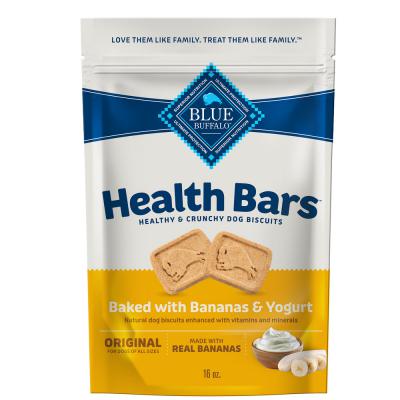 Blue Health Bars Crunchy Dog Biscuits Baked with Banana and Yogurt 16 oz.