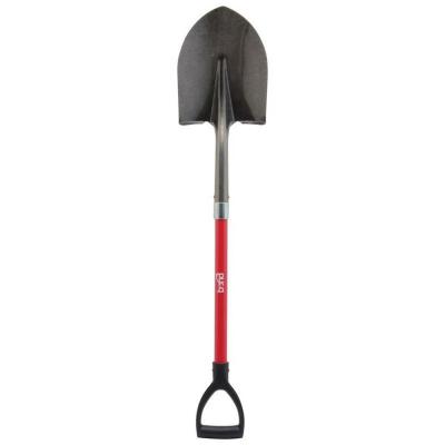 Bond Round Point Shovel Fiberglass D-Handle Red 42 in.