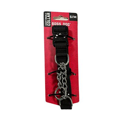 Boss Dog Martingale Dog Collar Black SM/MD