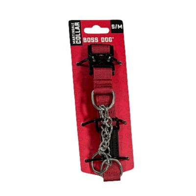 Boss Dog Martingale Dog Collar Red SM/MD