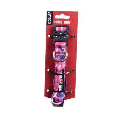 Boss Dog Tactical Adjustable Dog Collar Pink Camo