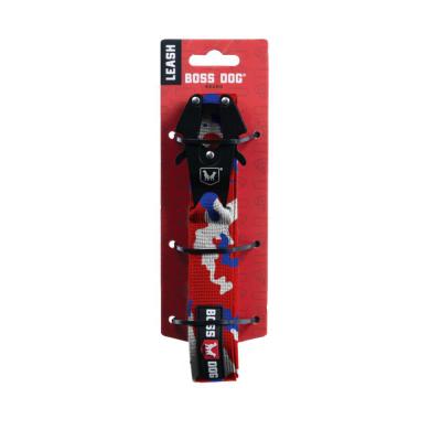 Boss Dog Tactical Dog Leash Red White & Blue 4 ft.