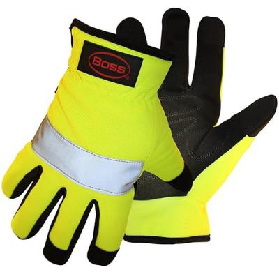 Boss Men's High Visibility Synthetic Leather Palm Winter Work Gloves