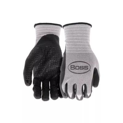 Boss Unisex Indoor/Outdoor Tactile Grip Gloves Black/Gray Large