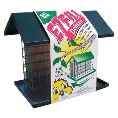 C&S EZ Fill Snak/Suet Feeder with Roof & Platform 8 x 10.75 x 7.4 in. Green