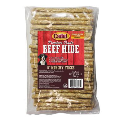 Cadet Beef Hide 5" Munchy Sticks Peanut Butter 100 Count