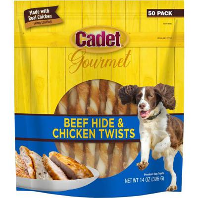 Cadet Rawhide & Chicken Twists 50 Count