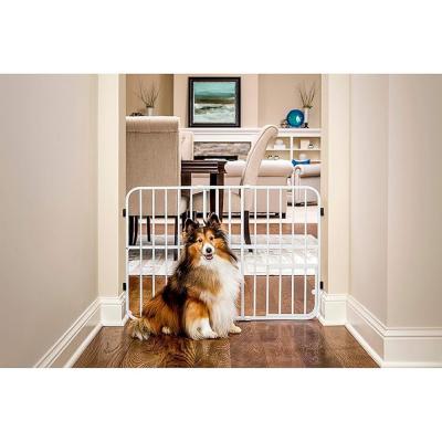 Carlson Tuffy Metal Expandable Pet Gate Includes Small Pet Door 24x22 38 in.