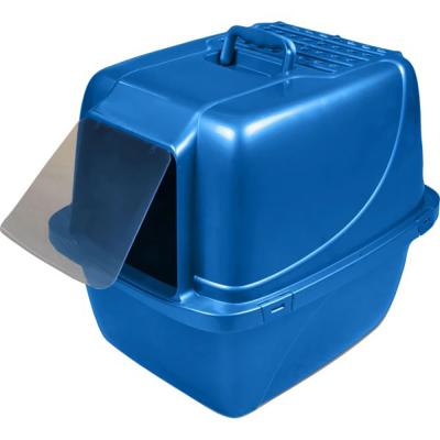 Cat Litter Pan Enclosed Giant Blue