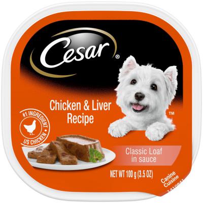 Cesar Classic Loaf In Sauce Adult Wet Dog Food Chicken & Liver 3.5 oz.