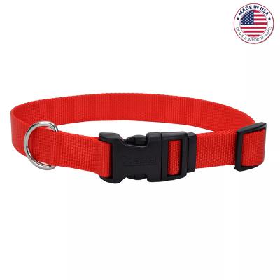 Coastal Adjustable Nylon Dog Collar With Plastic Buckle Red