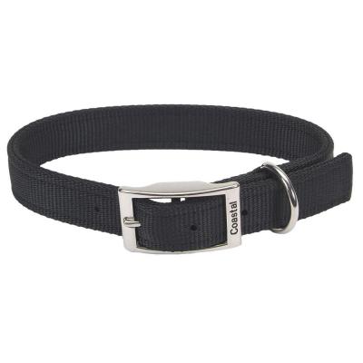 Coastal Double-Ply Dog Collar Black Large 1 in. x 24 in.