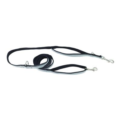 Coastal Padded Multi-Function Dog Leash Black and Grey 3/4 in. x 6 ft.