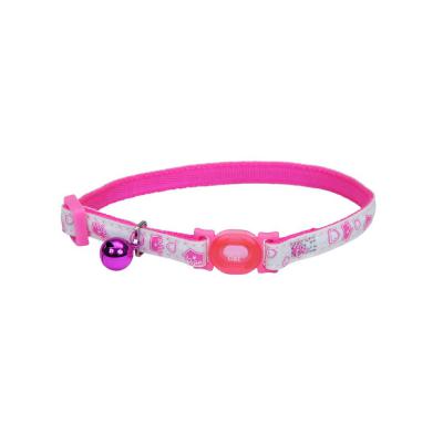 Coastal Safe Cat Glow in the Dark Adjustable Breakaway Collar Glowing Pink Queen 3/8 in. x 8-12 in.