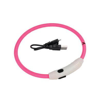 Coastal USB Light Up Neck Ring For Dogs Pink 16 in.