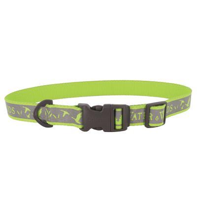 Coastal Water & Woods Adjustable Reflective Dog Collar Water & Woods Lime Medium - 1 in. x 14-20 in.