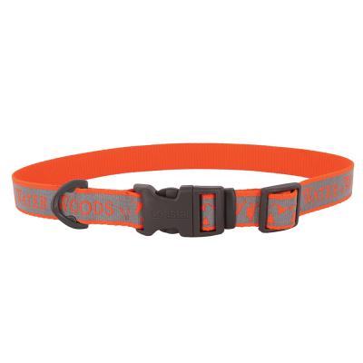 Coastal Water & Woods Adjustable Reflective Dog Collar Water & Woods Orange Medium - 1 in. x 14-20 in.