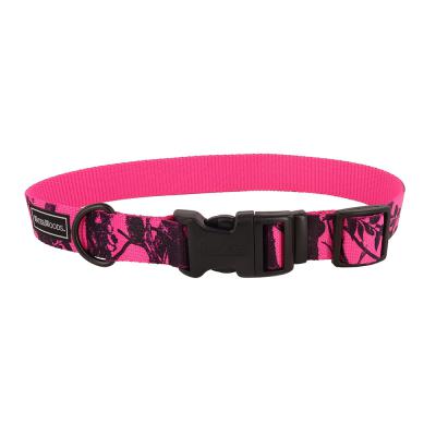 Coastal Water & Woods Blase Adjustable Patterned Dog Collar Neon Pink Tree Medium - 1 in. x 14-20 in.