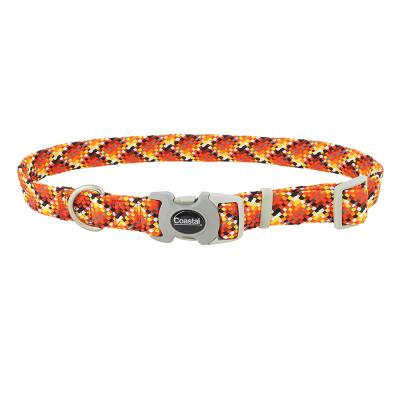 Coastal Pro Active Adjustable Woven Reflective Dog Collar Burning Blocks Small 5/8 in. x 8-12 in.