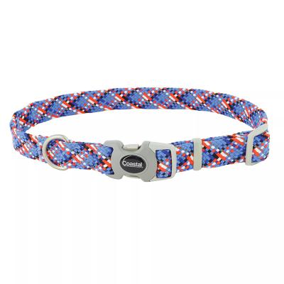 Coastal Pro Active Adjustable Woven Reflective Dog Collar Cobalt Crossed Small 5/8 in. x 8-12 in.