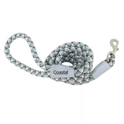 Coastal Pro Active Woven Reflective Rope Leash Grey Scale 1 in. x 6 ft.