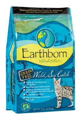 Earthborn Holistic Indoor Grain-Free Wild Sea Catch Salmon & Vegetables Formula For Cats & Kittens 4 lb.