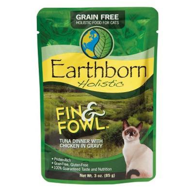 Earthborn Holistics Fin & Fowl Tuna Dinner with Chicken in Gravy Wet Cat Food 3 oz.