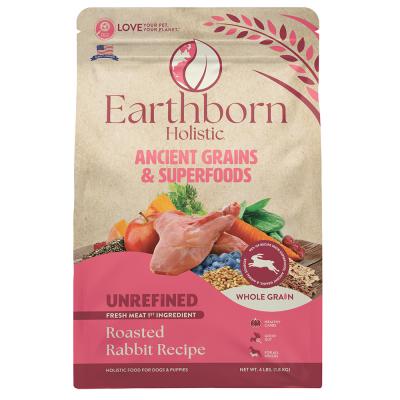 Earthborn Unrefined Roasted Rabbit With Ancient Grains & Superfoods Dry Dog Food 4 lb.