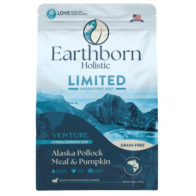 Earthborn Holistic Venture Alaskan Pollock Meal & Pumpkin LID Grain Free Dog Food 4 lb.