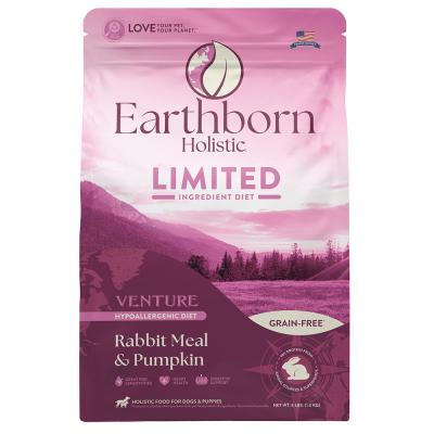 Earthborn Holistic Venture Rabbit Meal & Pumpkin LID Grain Free Dog Food 4 lb.