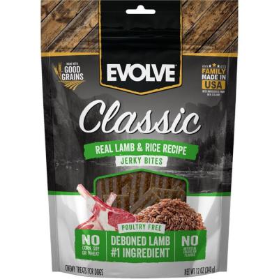 Evolve Classic Jerky Bites Lamb & Rice 12 oz.