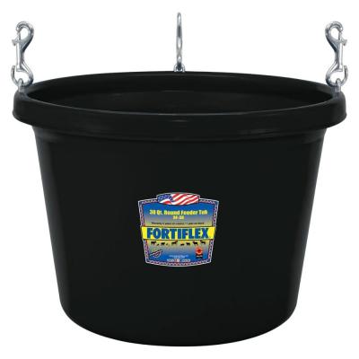 FortiFlex Round Stall Feeder Black 30 qt.